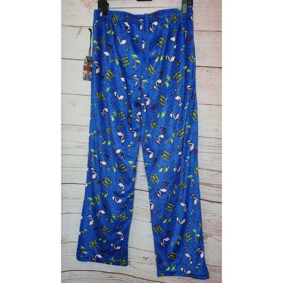 English Laundry Jingle Bell Flock Lounge P.J Flamingo Medium Pants Soft Fleece - Picture 5 of 10